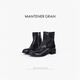 MANTENER GRAN英倫復(fù)古短靴4.5CM小個(gè)子增高瘦瘦靴 MG女鞋 黑色 現(xiàn)貨 36