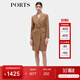 PORTS寶姿女裝秋季新款修身通勤雙排扣連衣裙ALD9D028NWF 駝色 M (6)