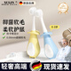 煦凜德國寶寶嬰兒牙刷0-1-2-3歲乳牙刷硅膠清潔棒口腔清潔軟毛訓練用 0-3歲圓頭款-檸檬黃【兩支裝】