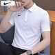耐克（NIKE）短袖男士 25夏季新款運(yùn)動(dòng)服裝健身速干衣純色冰絲T恤透氣POLO衫 DRI-FIT導(dǎo)濕快干/熱推/曬圖退5 L （175/92A）