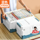 LYNN收納箱 可折疊塑料書箱衣服玩具整理箱40L 藍(lán)白1個裝