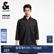 杰克·瓊斯（JACK&JONES）夏季時尚休閑常規(guī)七分袖單扣門襟字母襯衫外套上衣男裝225231001 E40黑色 常規(guī) M