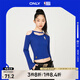 ONLYNBA聯(lián)名款時尚潮流顯瘦露肩針織衫女|123124047 F39 耀眼的藍色DAZZLING BLUE S (160) 80A