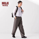 無印良品（MUJI）女式 工裝 寬版褲  褲子女款 25年春季款 休閑褲 女裝 BE1VOA5S 炭灰色 M (160/66A)