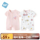 舒貝怡2件裝嬰兒衣服夏季薄款新生兒連體衣短袖哈衣兒童爬服粉色80CM