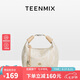 天美意（TEENMIX）女包牛皮飯盒包新中式手提包牛角包通勤斜挎單肩包七夕禮物送女友