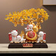 歐梵普（oufanpu）新中式發(fā)財(cái)樹招財(cái)貓擺件開業(yè)禮物喬遷禮品辦公室客廳玄關(guān)流沙裝飾 招財(cái)貓擺件【八方來(lái)財(cái)】-金色 【財(cái)源廣進(jìn)-日進(jìn)斗金】