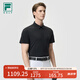 FILA 王陽(yáng)同款|斐樂(lè )官方男裝針織短袖POLO衫2025夏新款高爾夫防曬上衣 深黑-BK L 175/96A/L
