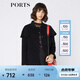 PORTS寶姿 新品女裝簡約荷葉邊棒球領大衣SA9C016GZW010 黑色 XS (2)