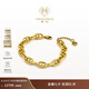 MONOLOGUE獨(dú)白鏈金主義黃金足金豬鼻子手鏈MR920女生日禮物送禮七夕禮物 16.25cm