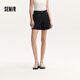 森馬（Semir）休閑褲女簡(jiǎn)約小心機直筒褲ins潮夏季小個(gè)子時(shí)尚翻邊短褲百搭 黑色90001 M