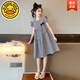 G.DUCK HELLO女童裙子夏天2025新款女大童裝夏季公主裙胖小女孩兒童夏裝連衣裙 黑白 120 cm