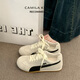 CAMILA KSENIA板鞋女士品牌2026年新款春季休閑百搭運動(dòng)鞋平底增高阿甘德訓鞋子 米白色 37