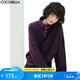 COCOBELLA復(fù)古半開拉鏈高領(lǐng)粗針毛衣秋冬氣質(zhì)POLO針織衫MZ191 葡萄紫 L