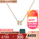 愛馬仕（HERMES）項(xiàng)鏈女Mini Pop H迷你橢圓立體黃金色琺瑯項(xiàng)鏈女士 禮盒裝 多色 奶茶灰色琺瑯/黃金色