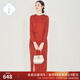 浮云堂.風(fēng)」函黛.中式改良天絲旗袍連衣裙女25春秋款收腰禪意茶服 曙紅 M