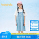 巴拉巴拉女童夏裝兒童連衣裙2024中大童假兩件仿牛仔裙子208224111033