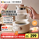 小熊（Bear）燒水壺全玻璃恒溫壺嬰兒沖奶調(diào)奶器家用大容量玻璃熱水壺 TNQ-E12X1【配暖奶籃】 1.2L