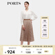 PORTS寶姿秋冬新款女裝優(yōu)雅印花中長裙半身裙ALD9S004QPP019 BLACK M (6)