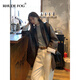 RHUDE FOG品牌女裝皮衣西裝外套女2025春秋新款時尚通勤寬松韓系復(fù)古高級感 棕色 M