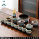 見(jiàn)智景德鎮窯變功夫茶具套裝家用天目釉辦公室會(huì )客陶瓷側把泡茶壺茶杯 天目釉【拉絲側把壺套組15頭】 【高端禮盒-送禮有面】