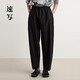 速寫(xiě)男裝2025春新品長(cháng)褲直筒寬松休閑褲9P2E14180 001本黑 M