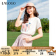 lagogo拉谷谷2025年新款百搭輕盈大象刺繡T恤女OATT314WG3 本白色 M