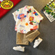 G.DUCKKIDS男童夏裝套裝2025新款洋氣寶寶夏季運(yùn)動(dòng)上衣短袖中小兒童兩件套潮 熱售圖片色 110 cm 建議年齡4-5歲