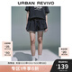 UR2025夏季新款女裝復(fù)古學(xué)院拼接腰頭牛仔半裙UYU850065 藍(lán)色 S