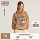 Teenie Weenie小熊女裝衛衣2025秋新款學(xué)院風(fēng)寬松刺繡大熊連帽外套 卡其色 M