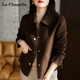 拉夏貝爾（La Chapelle）短外套女裝2025年春季新款寬松風(fēng)衣小個(gè)子早秋短款休閑夾克上衣 咖色 XXL【建議136-150斤】