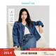 茵曼（INMAN）【新復(fù)古回潮】優(yōu)雅水洗牛仔外套2025秋季女裝新款長袖短款純棉 牛仔藍(lán) S