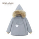 MINI A TURE COPENHAGEN丹麥童裝秋冬男女童mat精靈帽毛領(lǐng)厚夾克防水防風(fēng)保暖外套 豐碑藍 122 cm(130/56)-7y
