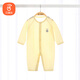 貝瑞加（Babyprints）寶寶連體衣純棉嬰兒夏季衣服兒童家居睡衣薄款爬服A類柔軟 黃90