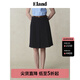 ELAND衣戀半身裙女純色簡約雙腰袢設(shè)計含內(nèi)襯百褶中裙25夏季新款 藏青色(59)Navy XS