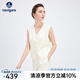 Navigare意大利小帆船女士V領(lǐng)單馬甲25夏季新款時(shí)尚無(wú)袖西服背心休閑上衣 梔子白 L