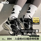 MIO【羅予彤同款】米奧銀色2025秋季新款女休閑增高做舊運(yùn)動(dòng)老爹鞋 黑/銀色 38 (240mm)