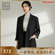 美洋（MEIYANG）東麗西裝經(jīng)典廓形寬松長(cháng)袖通勤西服外套時(shí)尚商務(wù)休閑新款西裝外套 簡(jiǎn)黑 L