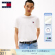 TOMMY JEANS【純色純棉】25新款夏季男裝平紋針織潮流刺繡短袖上衣T恤20322 白色YBL M （推薦：135-150斤）