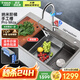 歐琳（OULIN）【國補立減15%】水槽大單槽洗菜盆廚房304不銹鋼納米手工洗碗槽