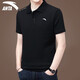 安踏短袖t恤男士夏季新款寬松透氣翻領(lǐng)polo衫商務(wù)半袖體恤休閑運動(dòng)服 -4基礎黑 S 165
