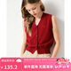 ELLE KIDS條紋小狗印花】25春夏季女童老錢風(fēng)V領(lǐng)抗起球毛衣馬甲外套上衣