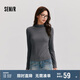 森馬（Semir）長袖T恤女半高領吸濕發(fā)熱抗菌2024冬緊身抓絨打底衫109724101001