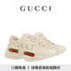 GUCCI古馳Rhyton系列女士Gucci標(biāo)識牛皮革運(yùn)動鞋 象牙色 37