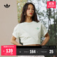adidas經(jīng)典簡(jiǎn)約純棉運動(dòng)上衣圓領(lǐng)短袖T恤女裝夏季阿迪達斯三葉草 亞麻綠 S