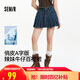 森馬（Semir）牛仔半身裙女涼感百褶裙2025夏辣妹A字高腰顯瘦短裙109325120007