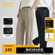 卡賓（CABBEEN）【親膚超柔】輕薄透氣休閑褲男2025夏季多褶設計寬松直筒長(cháng)褲 駝色25 L /175/50