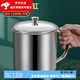何佳功食品級316不銹鋼泡茶杯懷舊老式茶缸子帶蓋口杯304杯子水杯大容量 主圖款（316）13CM單層水杯帶蓋