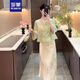 羅蒙（ROMON）新中式國風(fēng)套裝女時尚mm氣質(zhì)盤扣開衫外套半身裙感旗袍兩件套 兩件套裝 L (建議120-140斤)