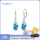 GEM STONE KINGGSK托帕石耳環(huán)女珠寶925銀5.4克拉彩寶輕奢時尚送女友七夕禮物 托帕石